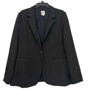 Gap Black Classic One Button Blazer Contrast Lining Size 18